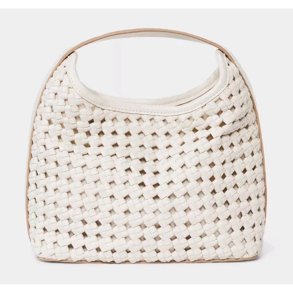 NEW A New Day Mini Slouchy Off White Handbag Basket Weave Pattern